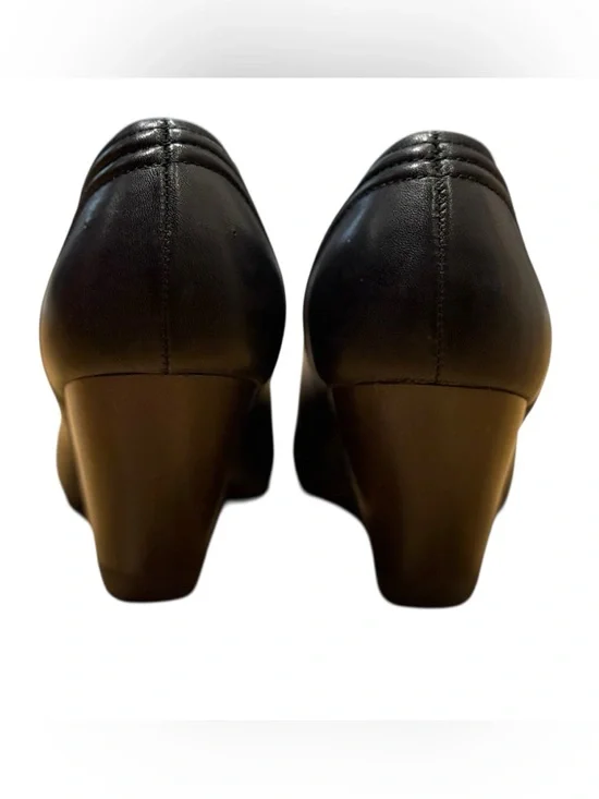 Camper Black Leather Cushioned Wedge Heels Size 6 - Picture 3 of 9